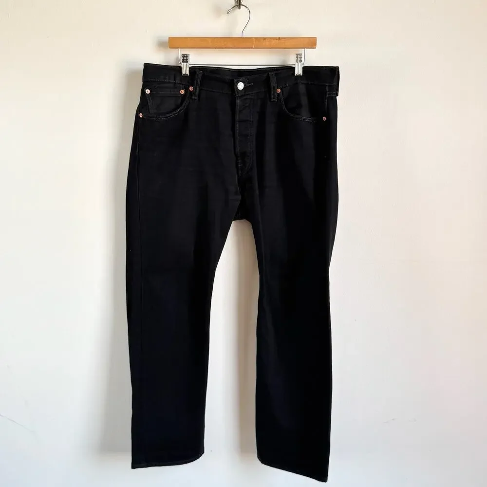 Levi's 501 Straight Leg Men's Jeans with Button Fly - Picture 1 of 10